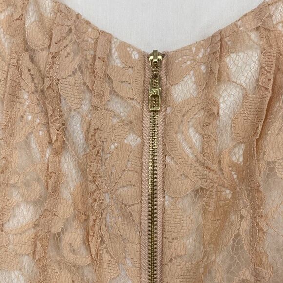 MISS SIXTY M60 Lace Overlay‎ Fit & Flare Dress Knee Length Pretty Dress Peach 4 - Picture 10 of 14